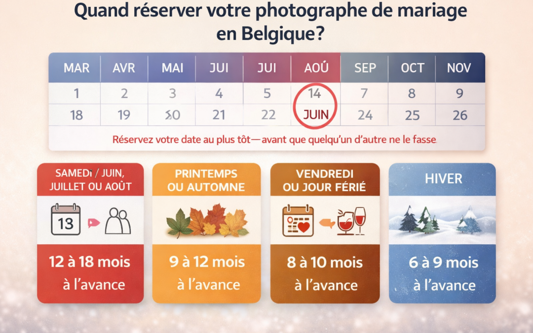 Quand réserver son photographe de mariage en Belgique ?